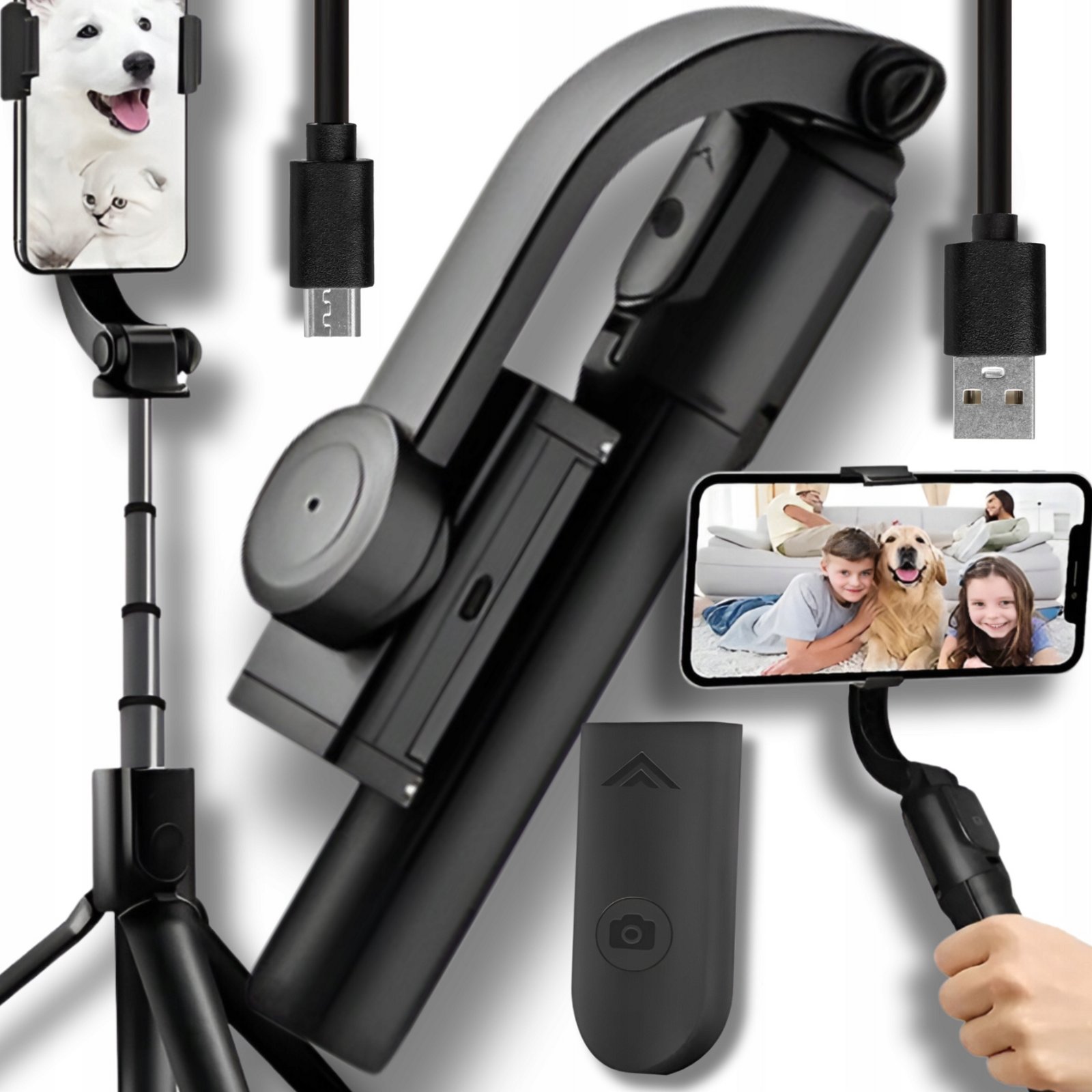 Gimbal Stabilizátor Pro Telefon Selfie Tyč Držák S Dálkovým Ovládáním