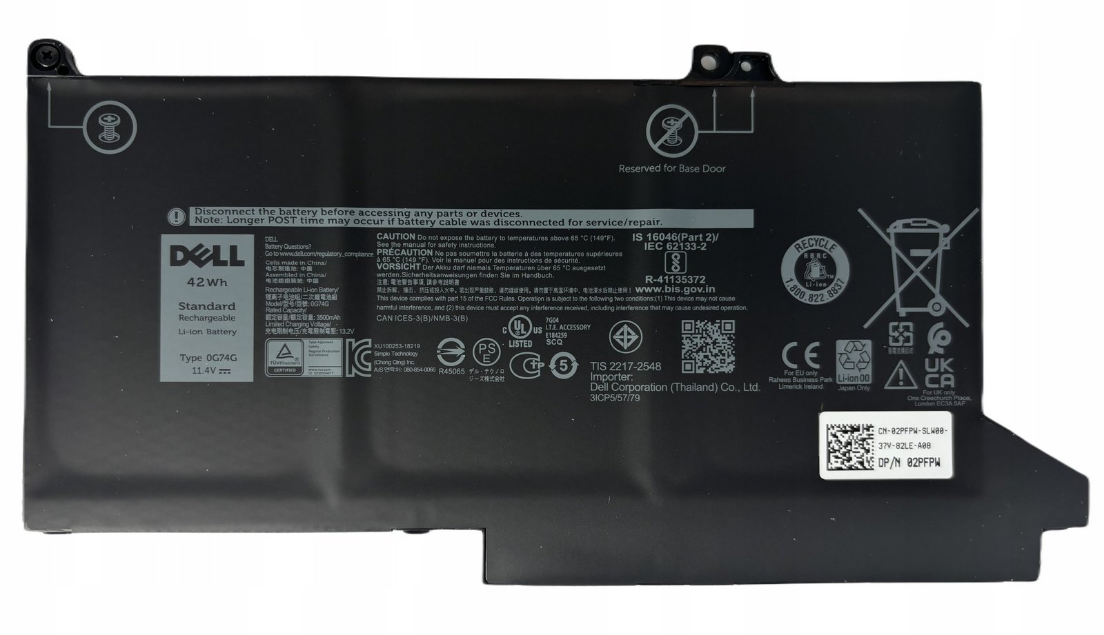 Nová Baterie Dell 0G74G 42Wh Latitude 5300 2-In-1 5310 2-in-1