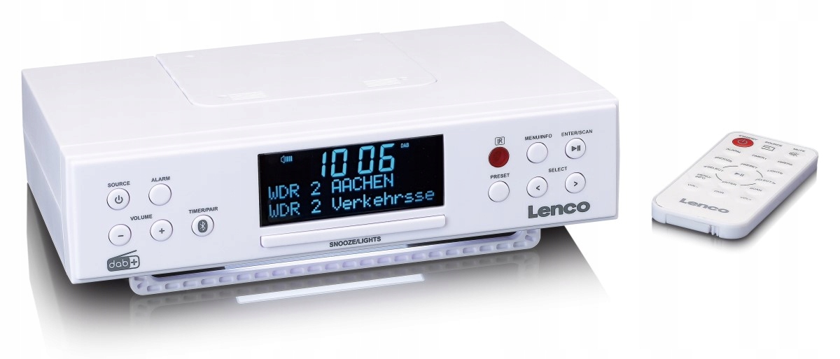 Kuchyňské rádio Lenco KCR-190WH Fm/dab s Bluetooth Led osvětlením Časovač