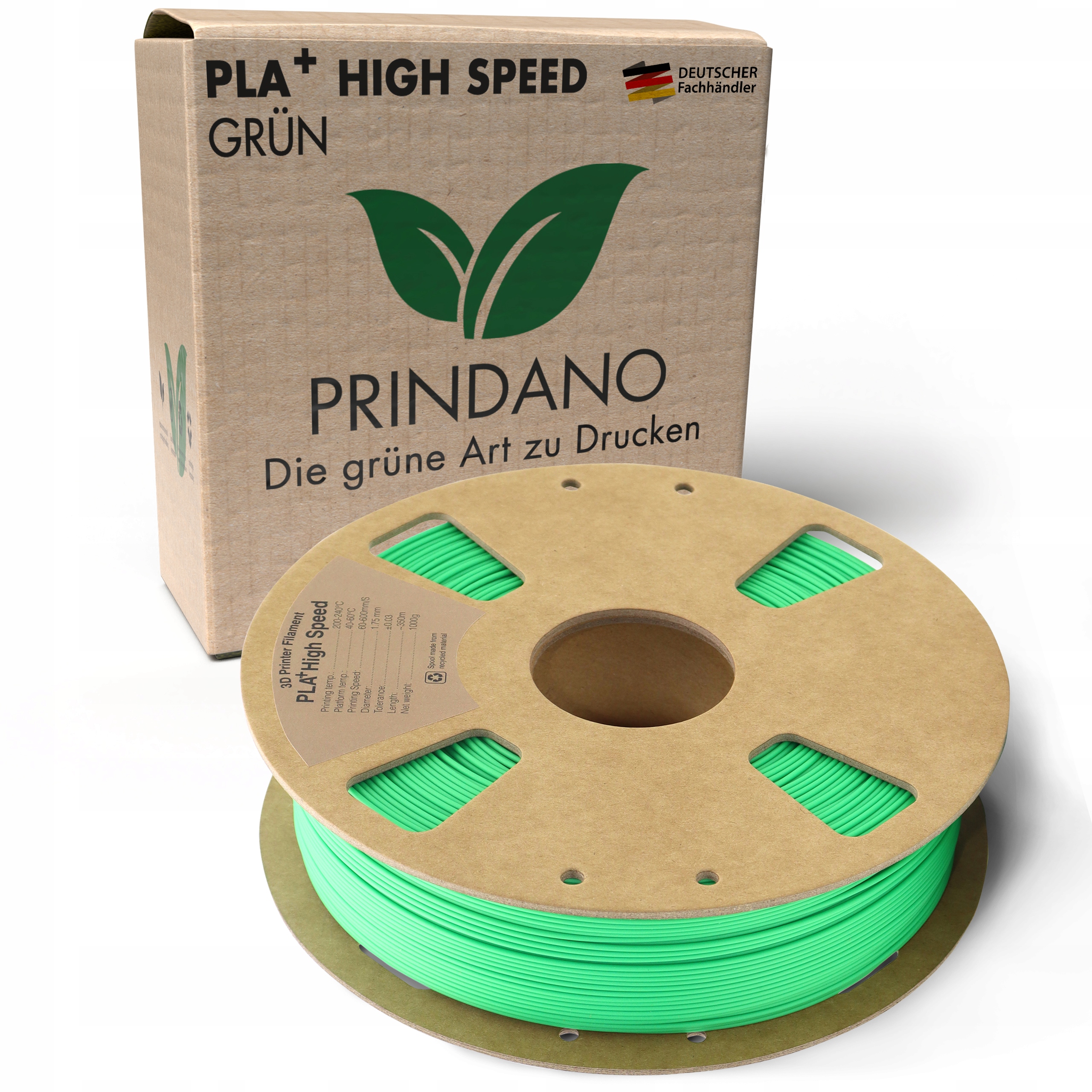 Filament Pla+ High Speed zelený světlý Green rychlý 1,75mm 1kg Prindano 3D