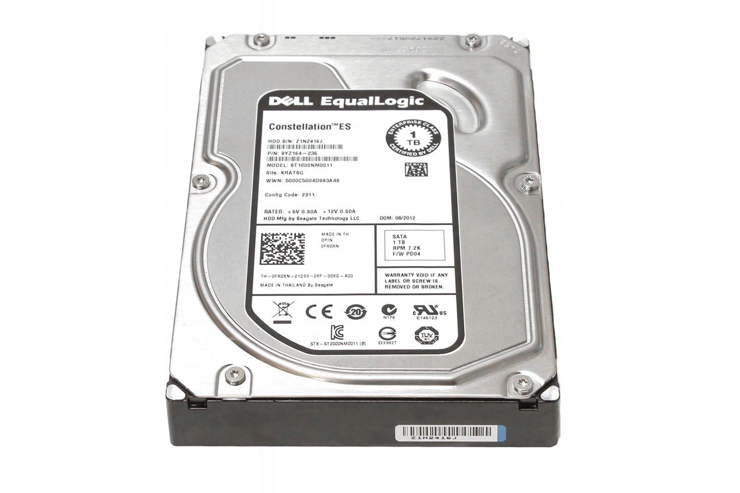 Disk Dell Equallogic 1TB 7,2K Sata 3,5 FX0XN-EQL