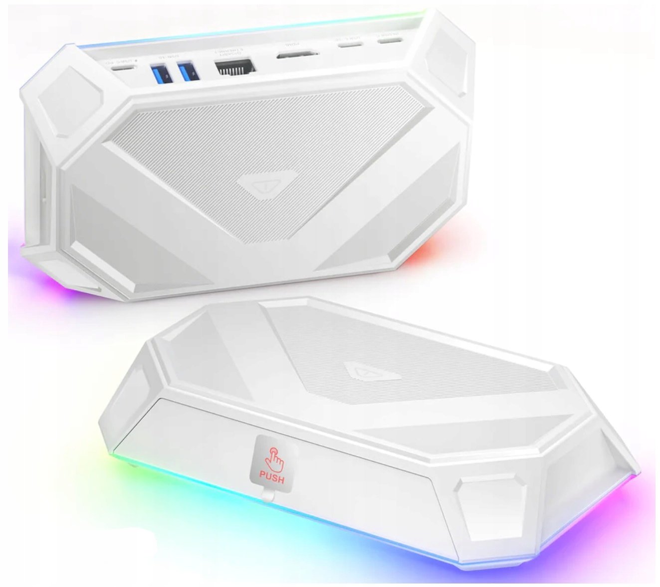 Jsaux Hub Usb-c Hdmi 2.0 4K 60Hz Ethernet RJ45 Gigabit Pd 100W Rgb Bílá