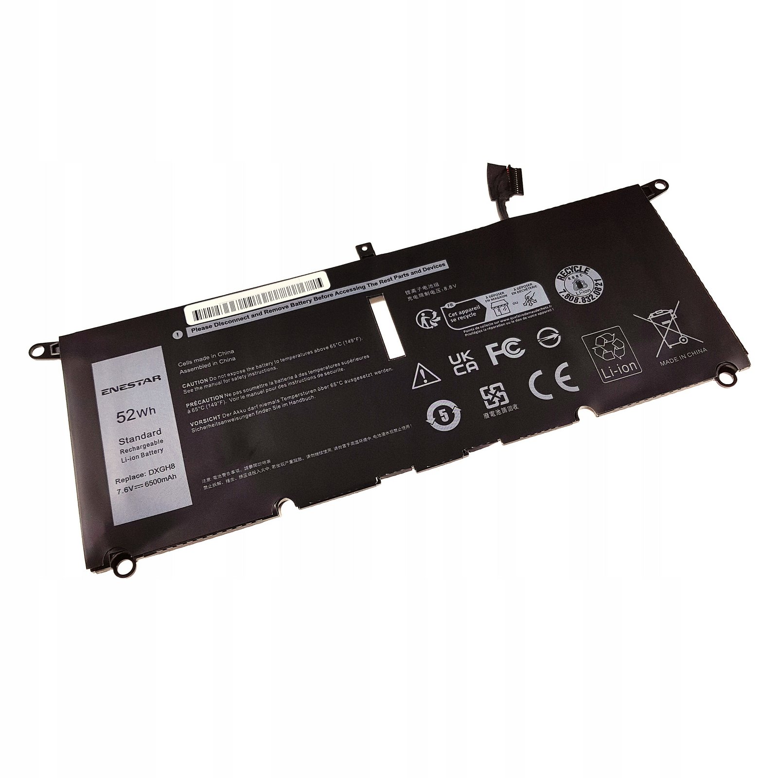 7,6V 52Wh baterie DXGH8 pro Dell Xps 13 7390 9305 9370 Inspiron 5390 7400