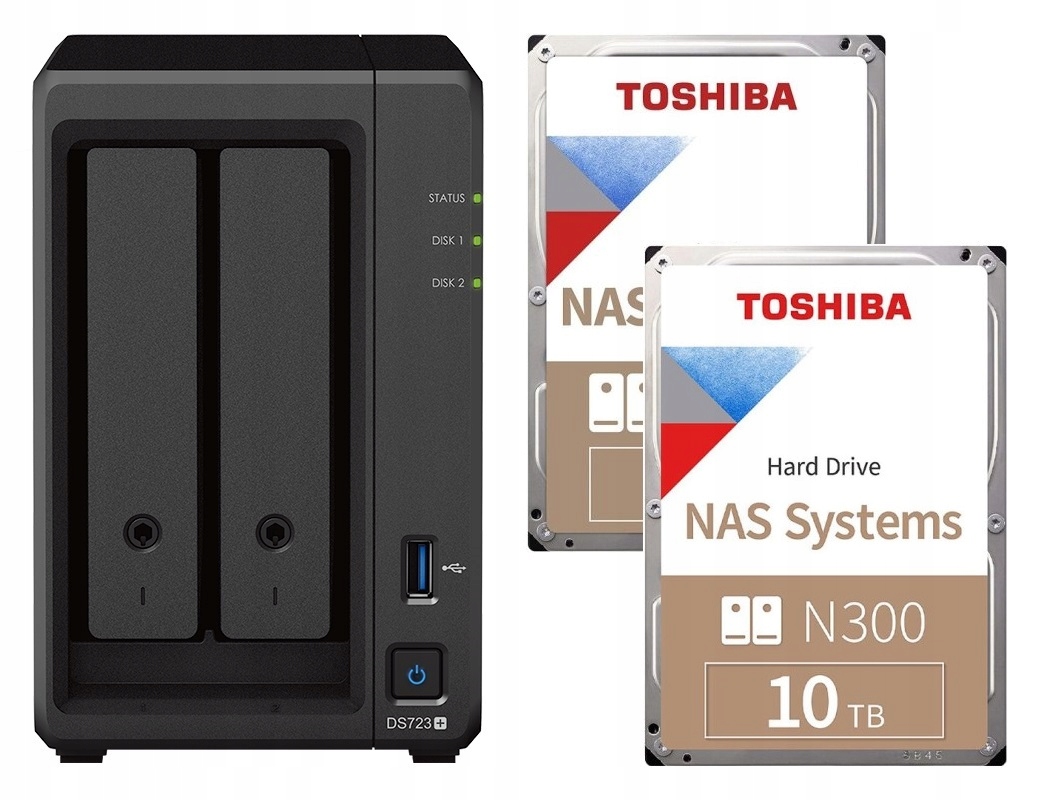 Synology DS723+ 4GB Ecc 2x 10TB Toshiba N300