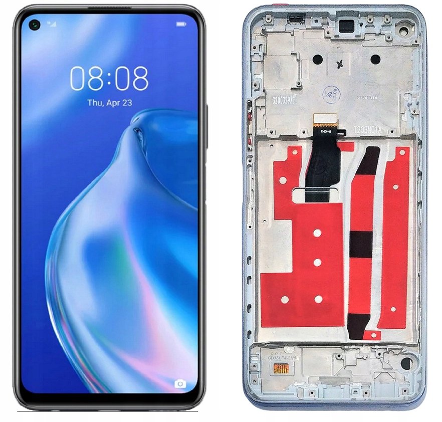 LCD Displej Pro Huawei P40 Lite 5G Rámeček Stříbrný