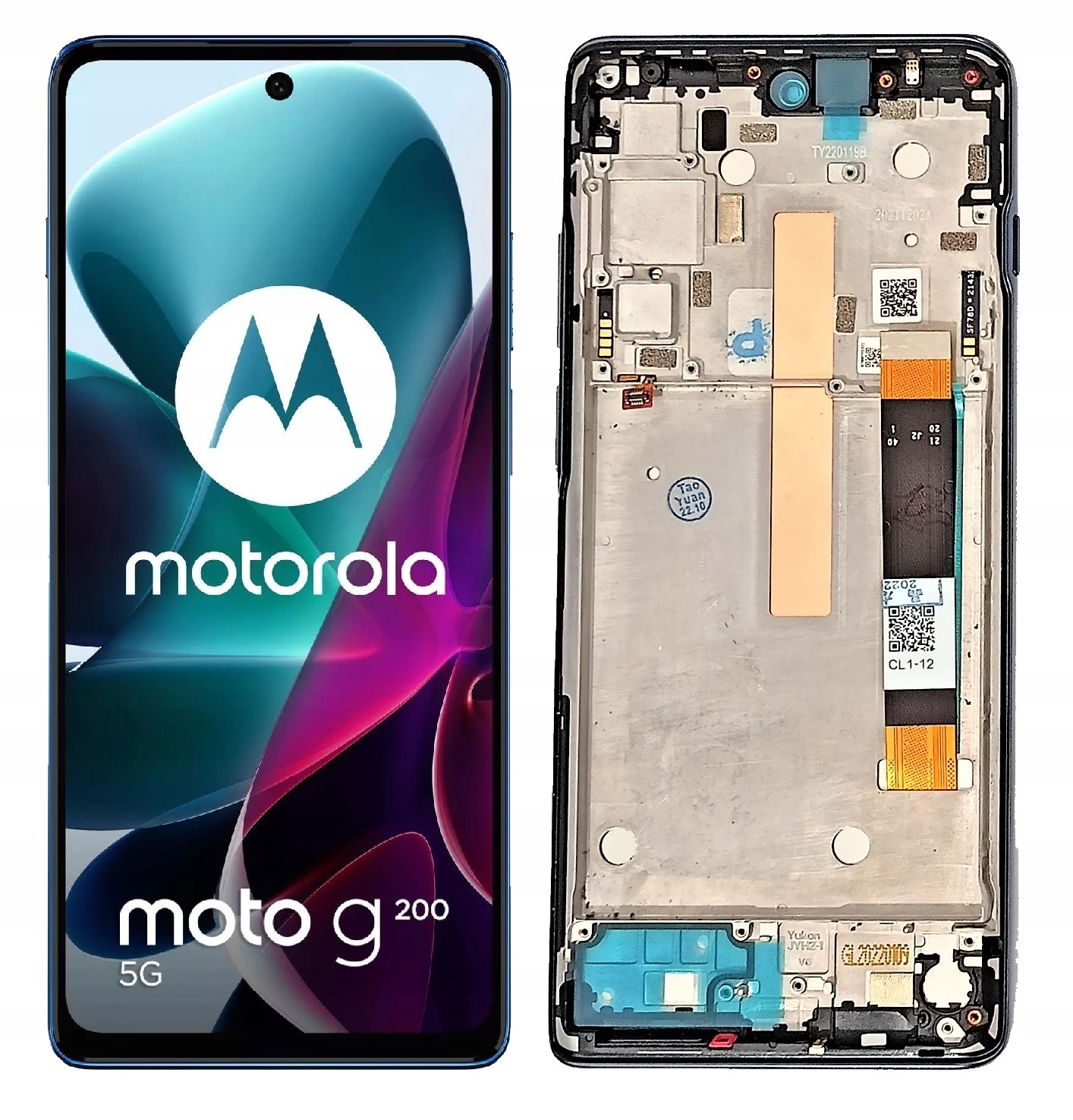 LCD Displej Pro Motorola G200 5G Rámeček Modrý