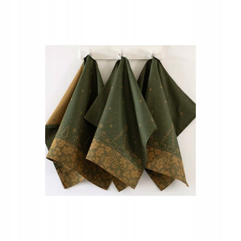 Sada kuchyňských utěrek Merry Christmas 3 ks 50x70 zelená Zwoltex