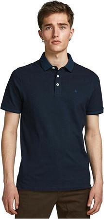 Jack&Jones Pánské polo triko JJEPAULOS Slim Fit 12136668 Dark Navy XL