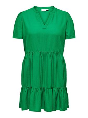 ONLY CARMAKOMA Dámské šaty CARTIRI-CARO Regular Fit 15311976 Green Bee 3XL/4XL, XXXL
