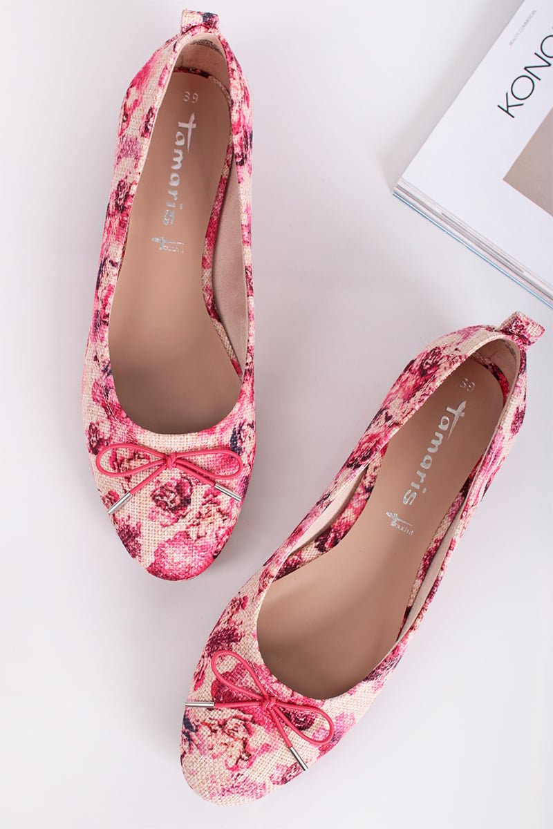 Růžové květované baleríny 1-22188