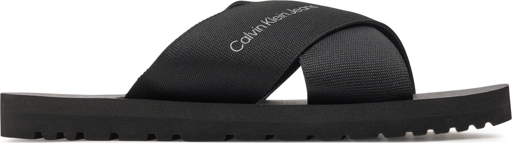 Nazouváky Calvin Klein Jeans Cross Sandal Slipon Rp In Btw YM0YM00942 Triple Black 0GT