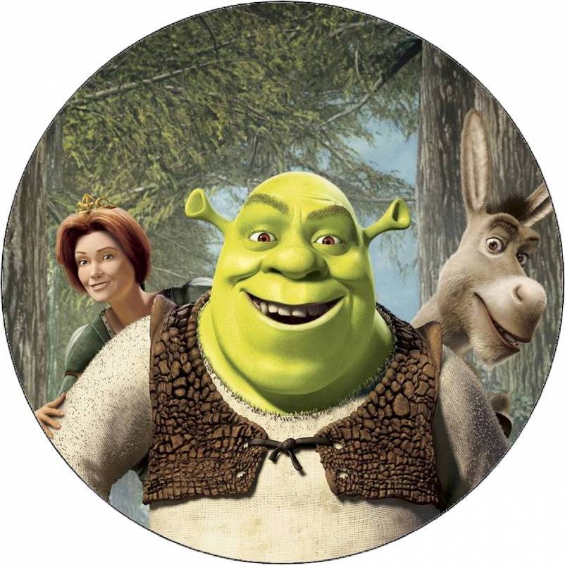 Jedlý papír Shrek, Fiona a oslík 19,5 cm - Pictu Hap