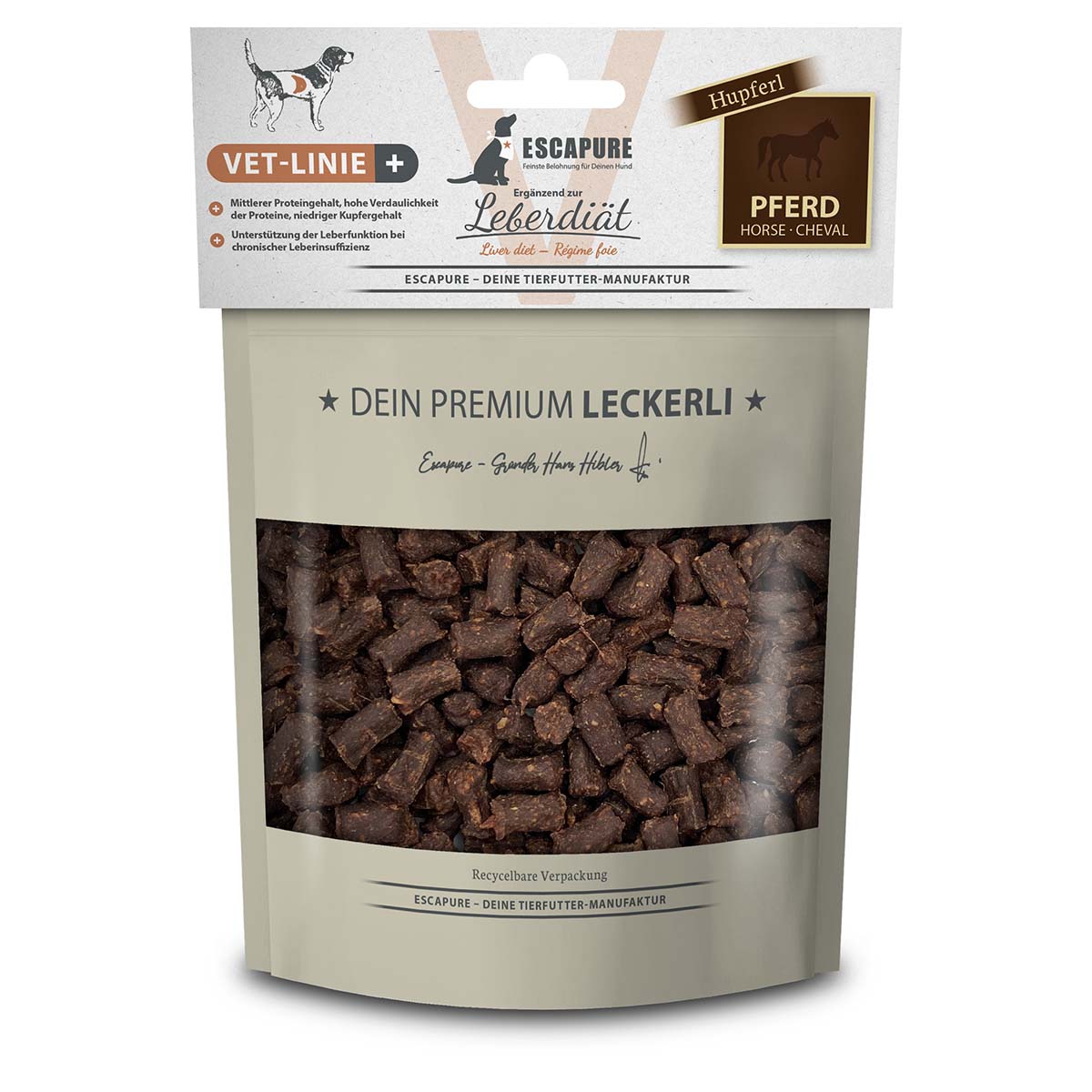 Escapure VET-Leberdiät Hupferl koňské maso 150 g