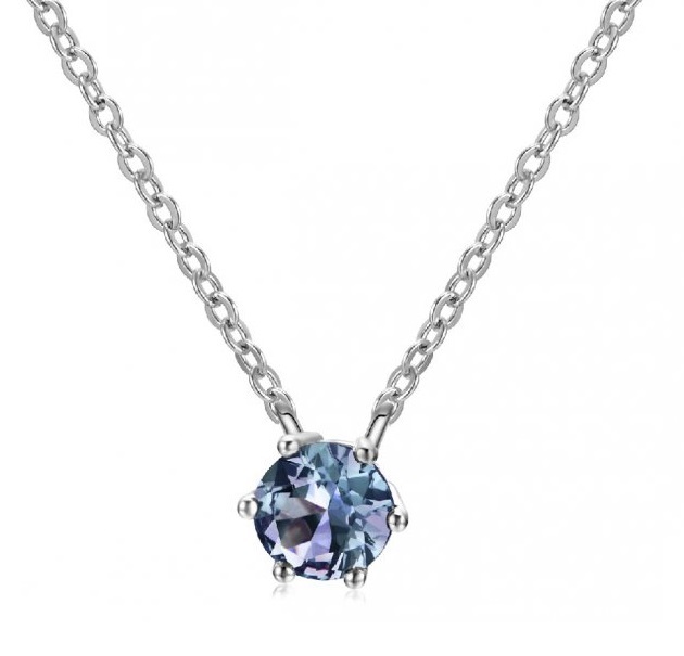 Royal Fashion stříbrný pozlacený náhrdelník Alexandrit DGPS0034-WG