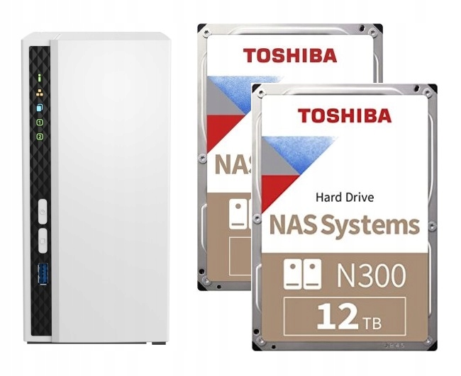 Nas server Qnap TS-233 2GB 2 x 12TB Toshiba N300