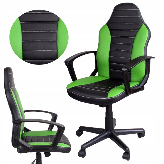 Herní Otočná Židle FBE047 Černo Zelená