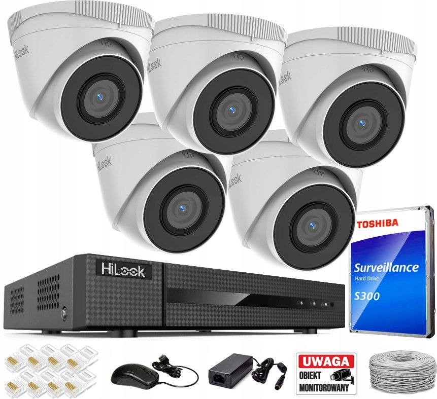 Monitorovací sada HiLook Ip Kit 5MPx IPCAM-T5 8xPoE