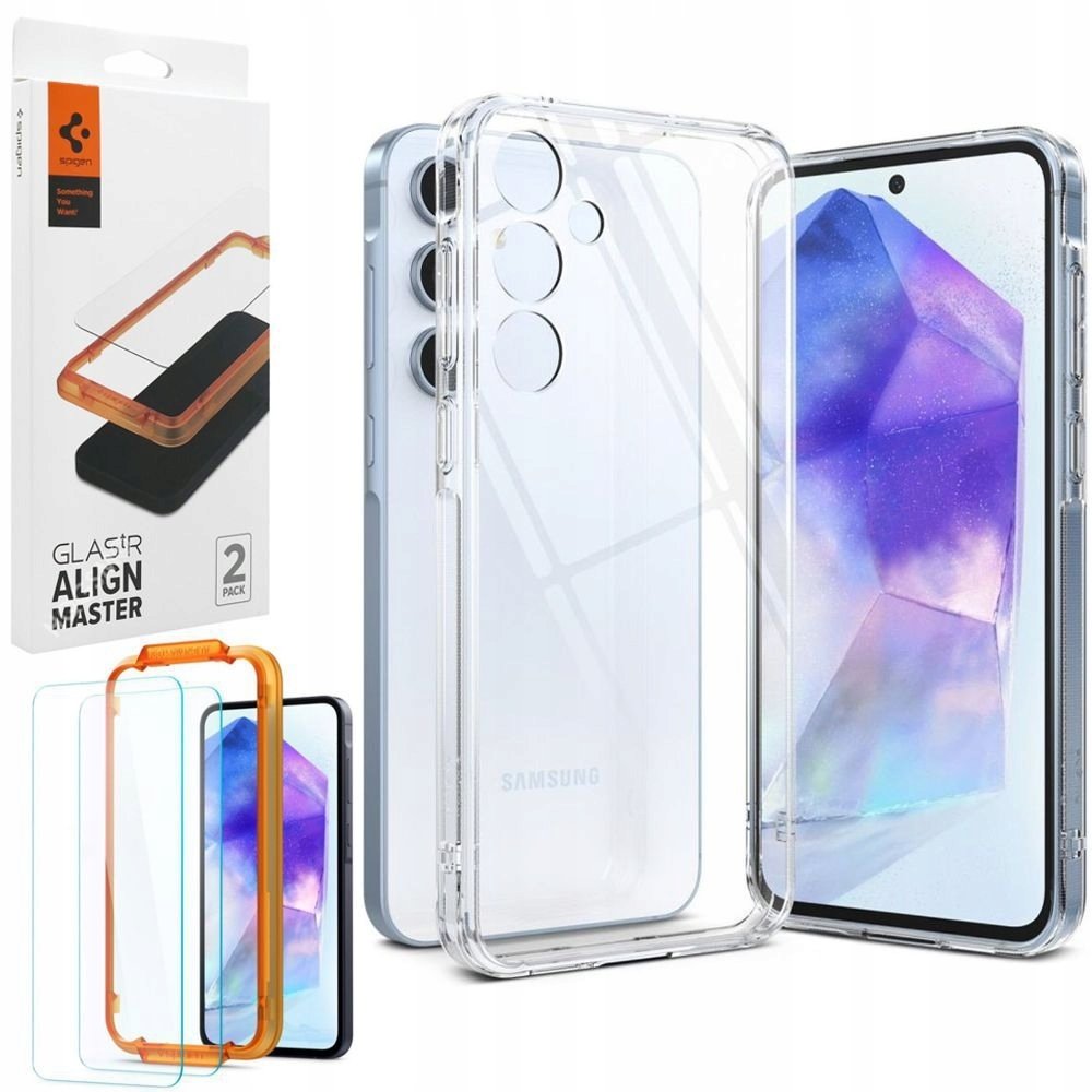 Pouzdro Ringke Fusion Case Clear +2x Spigen pro Samsung Galaxy A55 5G