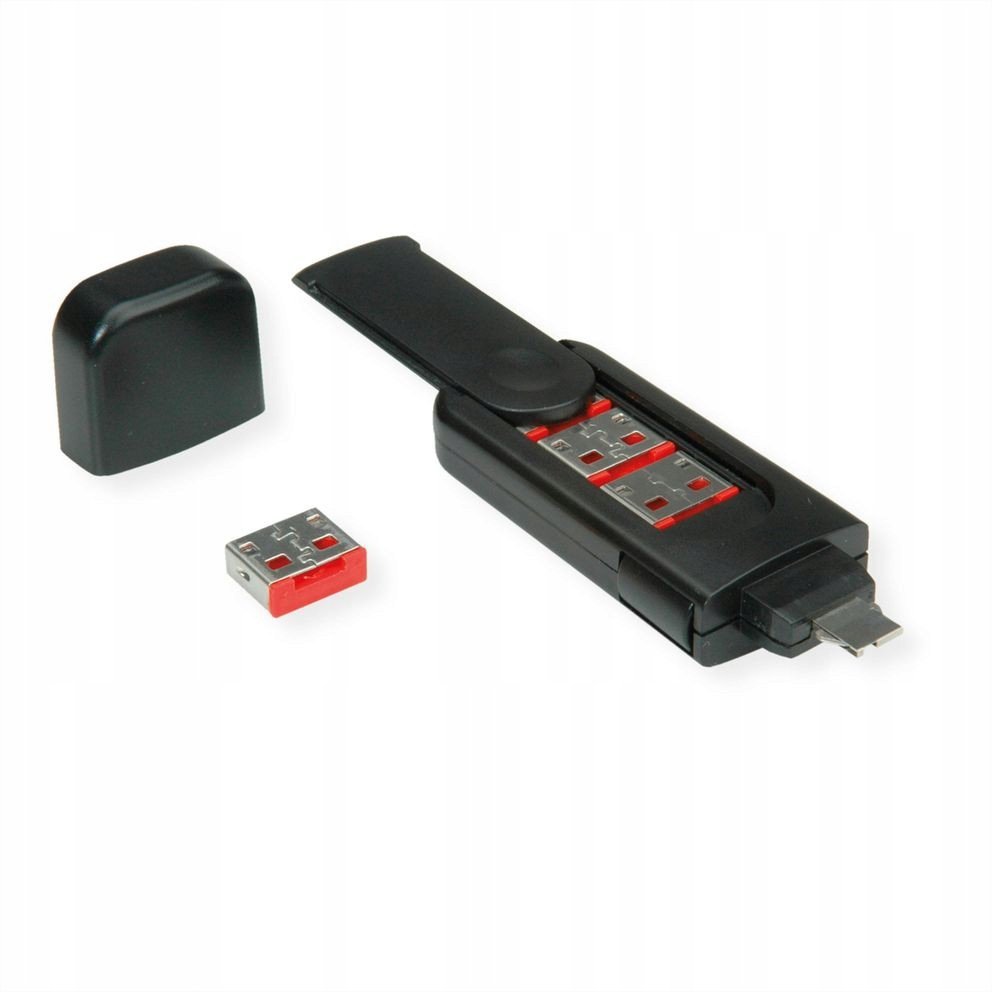 Blokátor/klíč do Usb A portů,4x krytka a 1x klíč