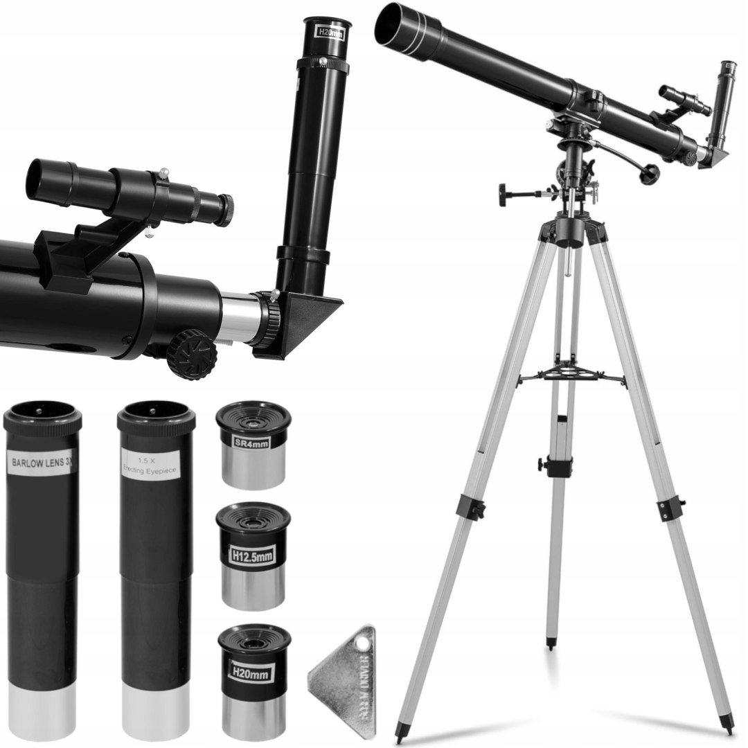 Dalekohled astronomický refraktor pro pozorování hvězd 900 mm průměr 70