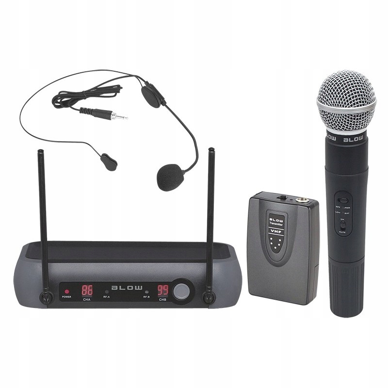 2kanálový bezdrátový mikrofon (header+dynamický) Blow PRM903 33-00