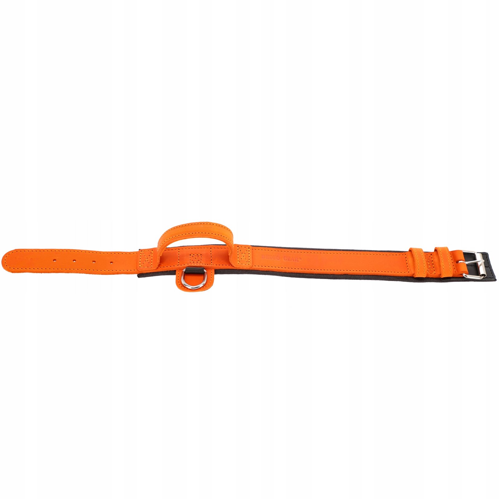 Dingo Gear K9 Obojek Kůže S Rukojetí Drago 40-48cm Orange