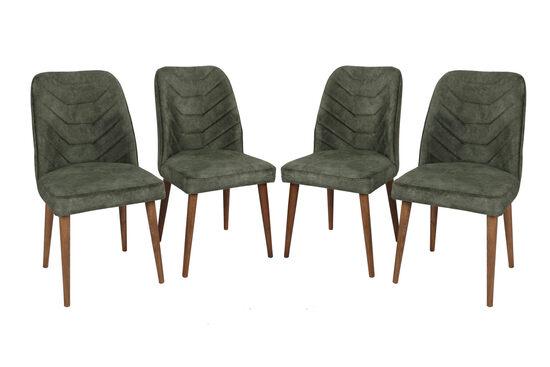 Hanah Home Chair Set (4 Pieces) Dallas 558 V4 WalnutDark Green