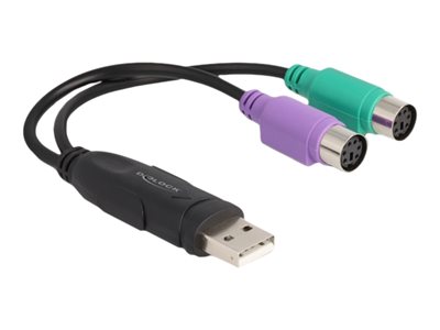 Delock - USB adaptér - USB (M) do PS/2 (F) - 17 cm - černá