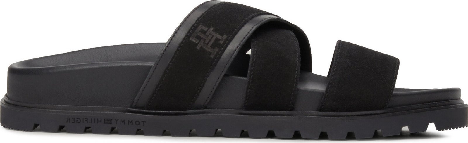 Nazouváky Tommy Hilfiger Elevated Th Criss Suede Sandal FM0FM05065 Black BDS