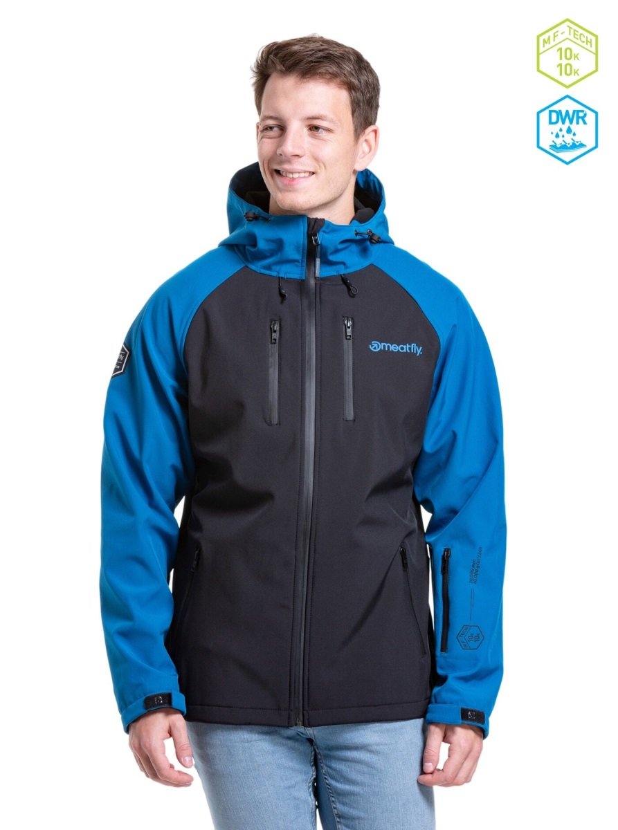Pánská softshellová bunda meatfly rasmussen černá/modrá m
