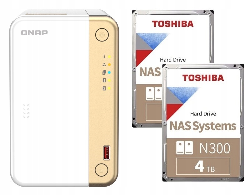Nas Qnap TS-262-4G 2x 4TB Toshiba
