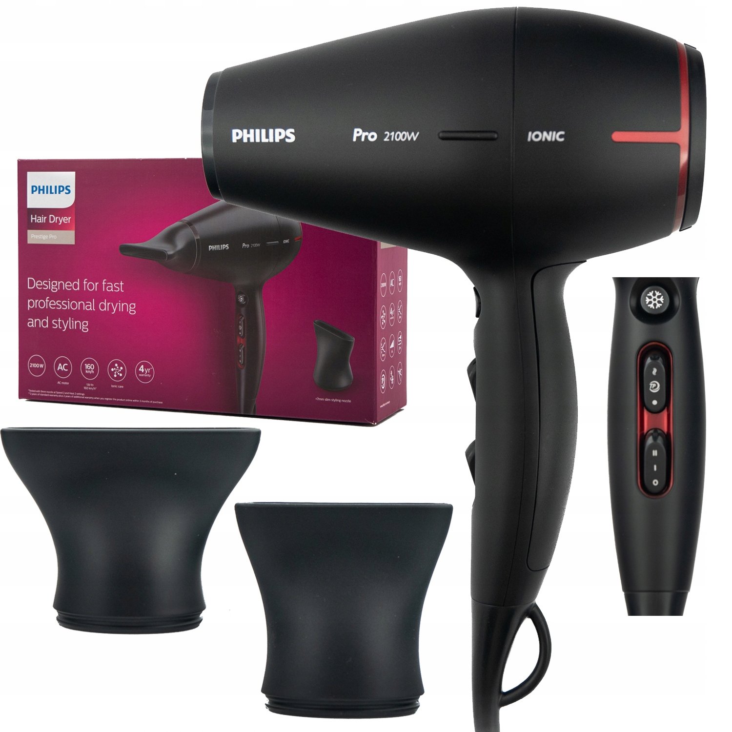 Vysoušeč vlasů Philips HPS910/00 ionizace Prestige Pro 2100W