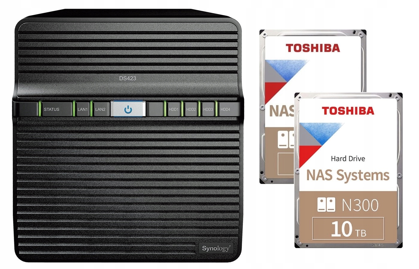 Synology DS423 2GB 2x 10TB Toshiba N300