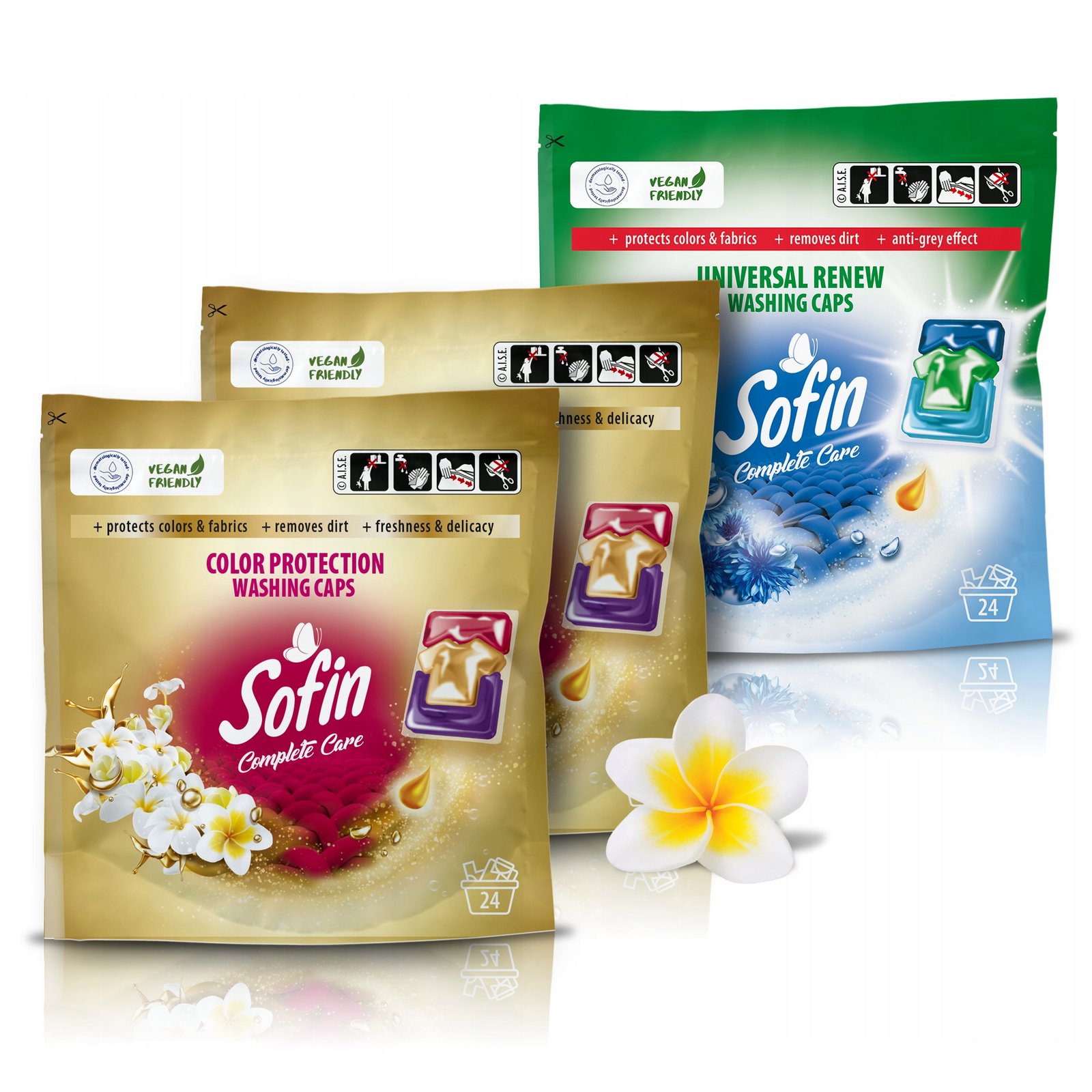 Sofin Kapsle na praní prádla Color White Vegan ochrana barev mix 72ks