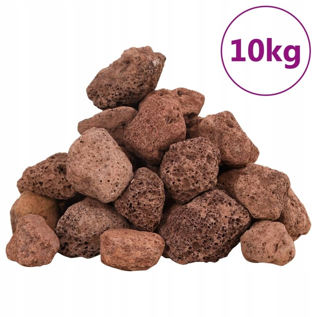 VidaXL Vulkanická skála, 10 kg, červená, 3-5 mm