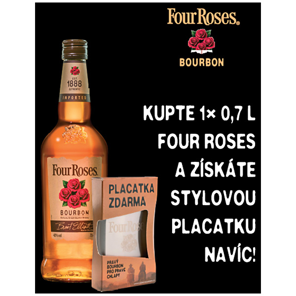 Four Roses 0,7l 40%+Placatka (holá láhev)