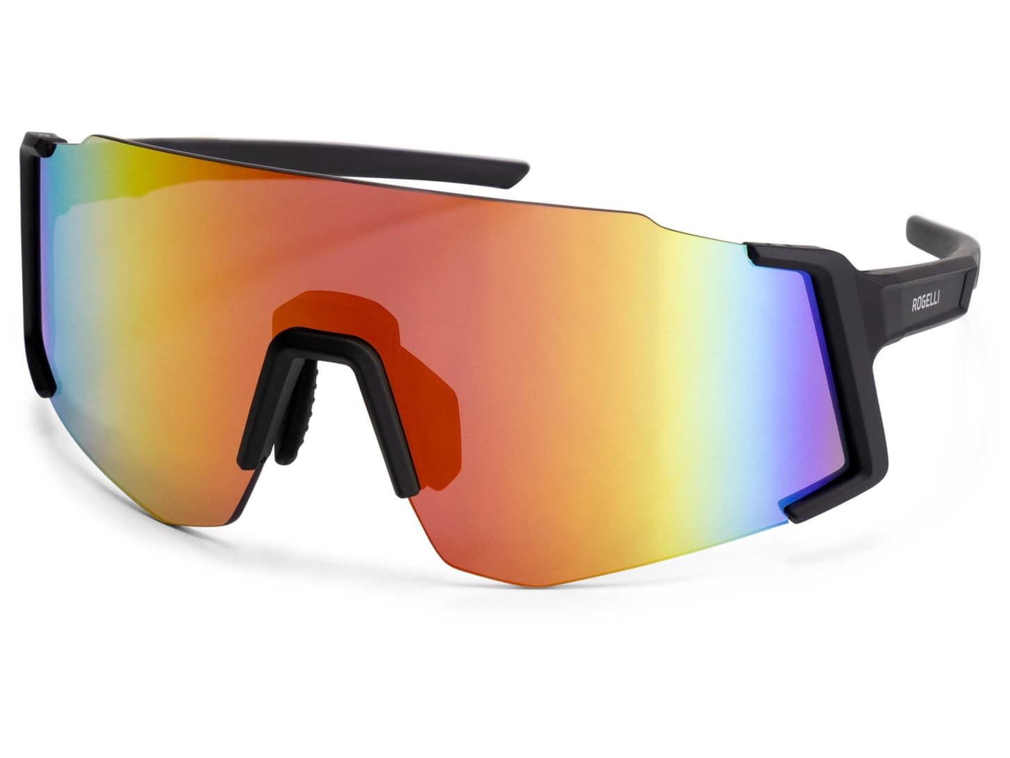 Tmavé sluneční sportovní brýle Rogelli SABRE + neoprénové pouzdro, černo-červené