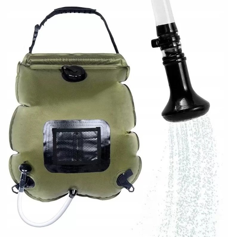 Solární turistická sprcha vak na ohřev vody 20l Oliv XJ3597