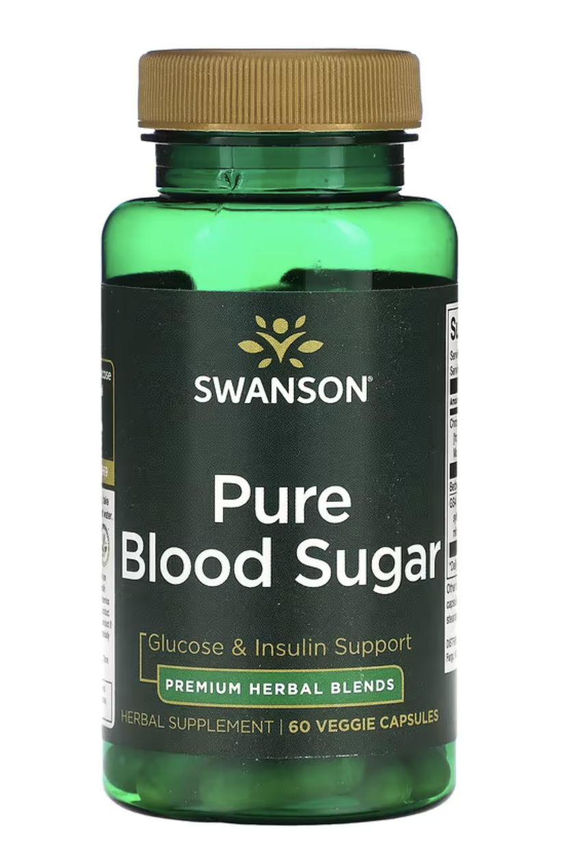 Swanson Pure Blood Sugar, optimalizace krevního cukru, 60 rostlinných kapslí