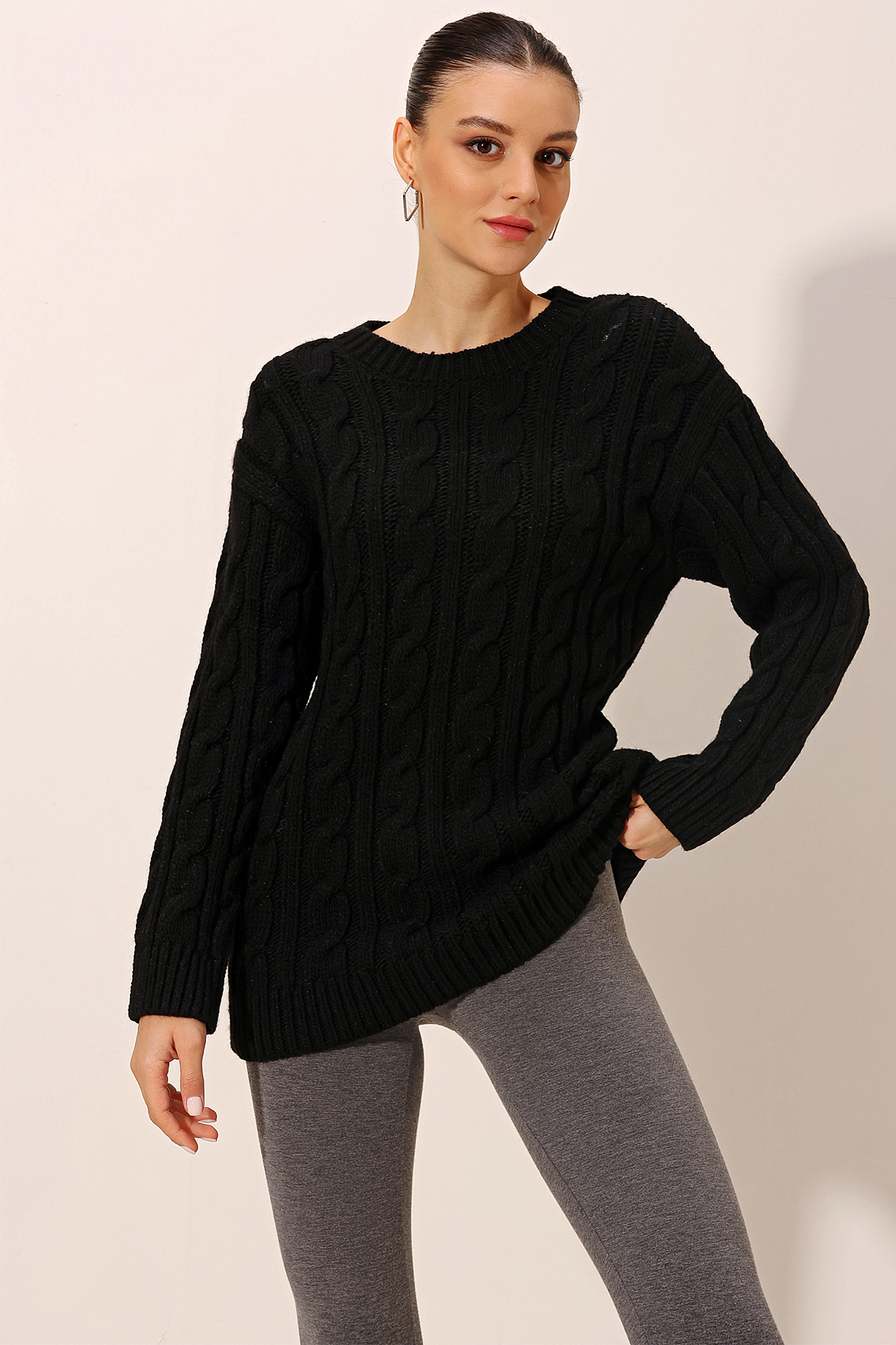 Bigdart 15849 Thick Knit Knitwear Sweater - Black