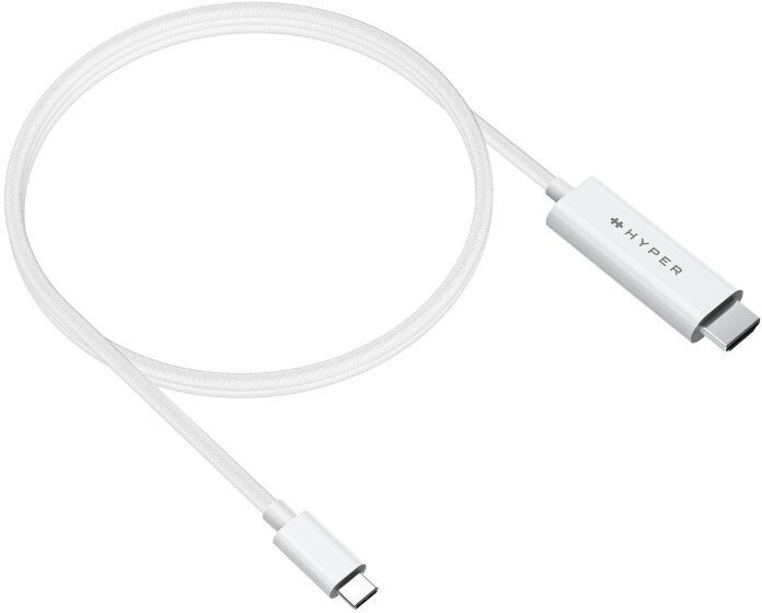 Hyper® kabel USB-C - HDMI, 4K, 2.5m, bílá - HY-HD6007WHGL