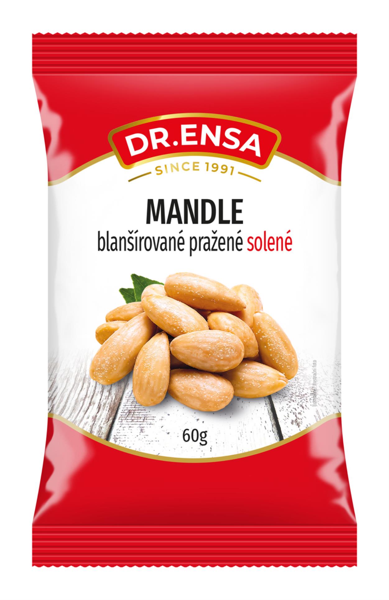 Mandle Dr. Ensa - blanšírované, solené, 60 g