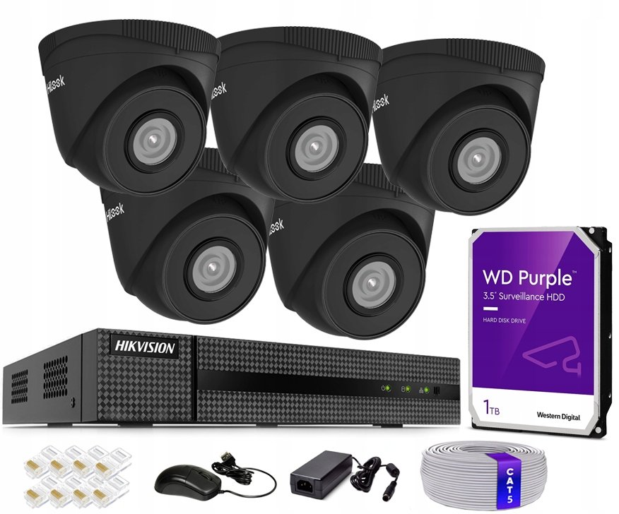 Hikvision Ip Kit IPCAM-T5 Black NVR-POE-8CH