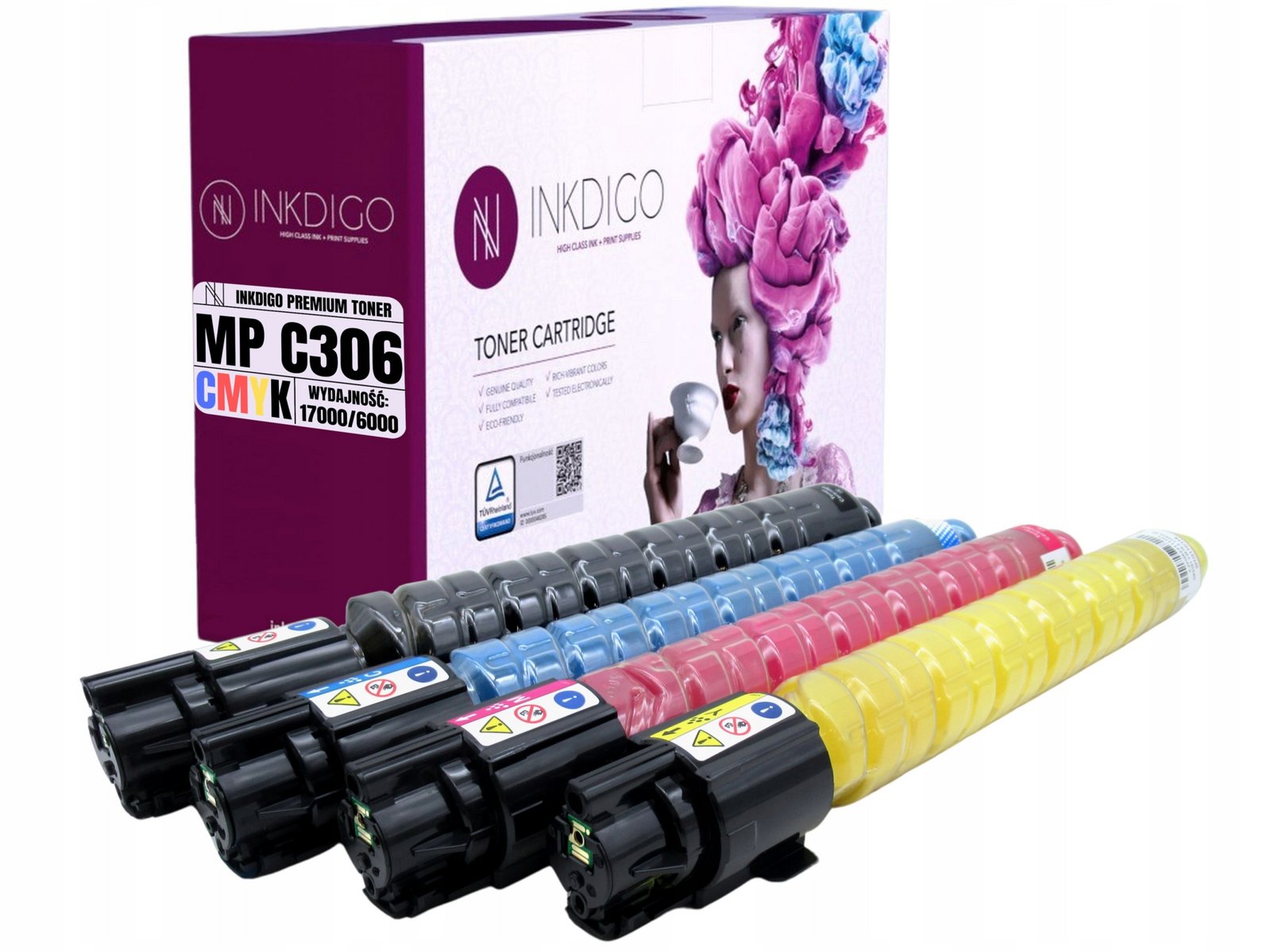 4x Toner náhradní 842095-842098 pro tiskárny Ricoh Mp C306 C307 C406