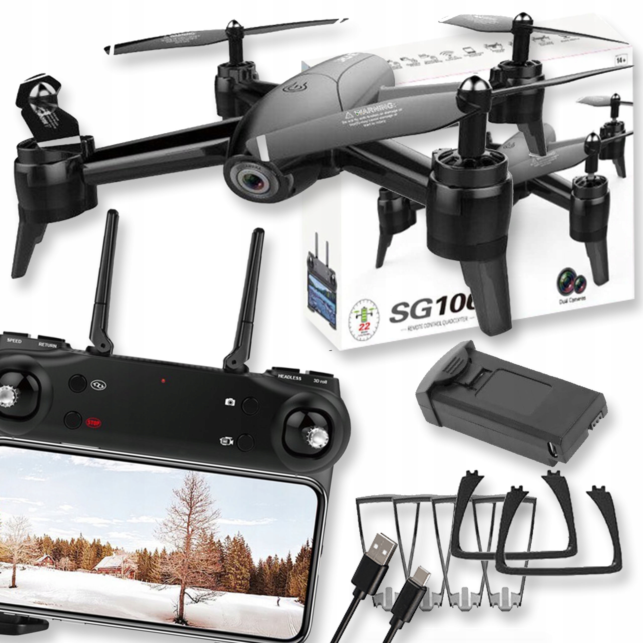 Dron Mini Pro 2 Kamery Rc Ovladač Wifi Příslušenství Visící Kamera Air Hd