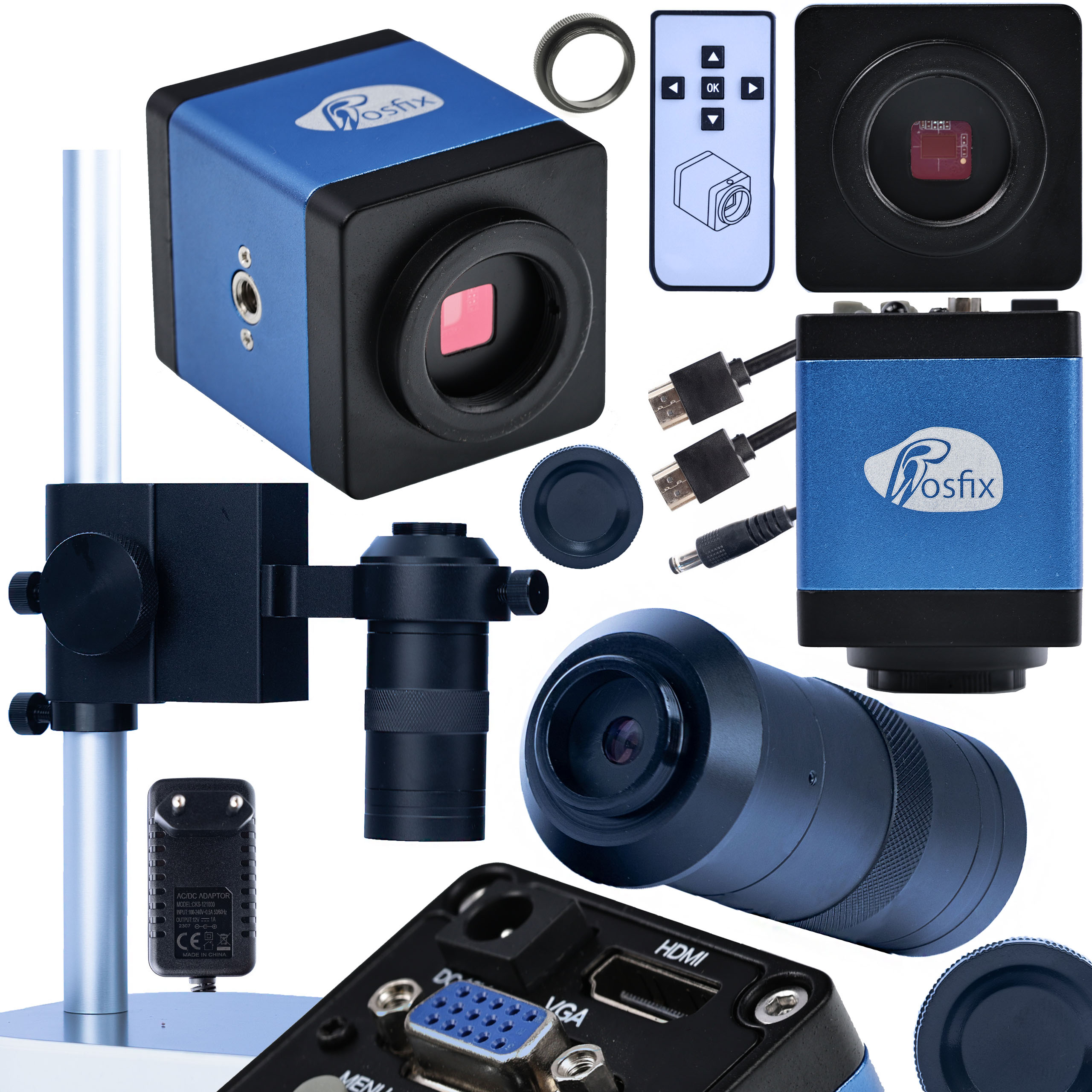 Digitální Mikroskop Profesionální S Hdmi Kamerou Blue Draco Pro Sada 3V1