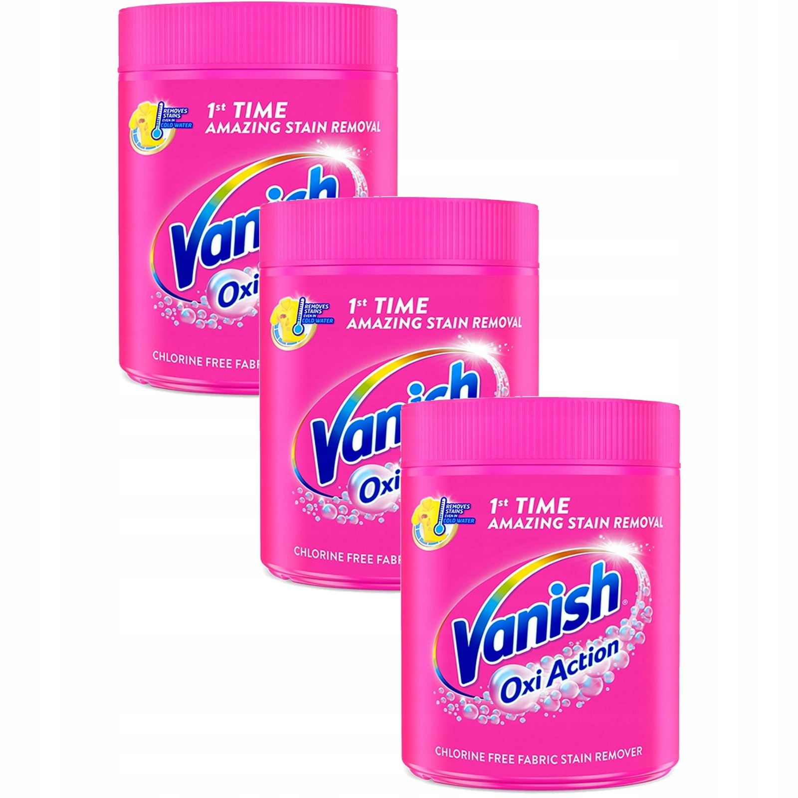 Vanish Oxi Action Pink odstraňovač skvrn v prášku pro barvu 470g x3