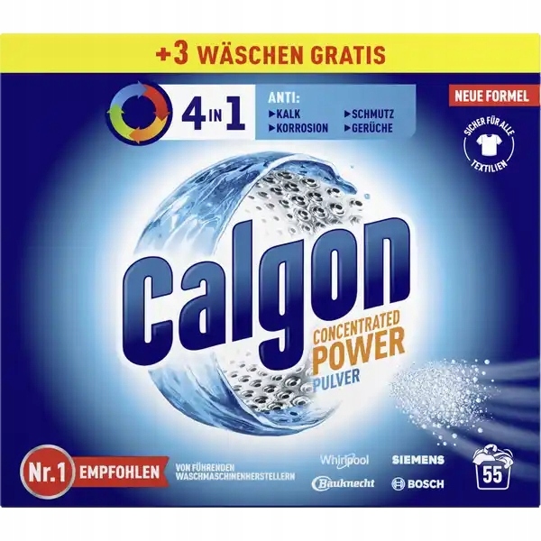 Calgon Power Prášek na čištění ochrany pračky 1,375 kg 55 Praní s De