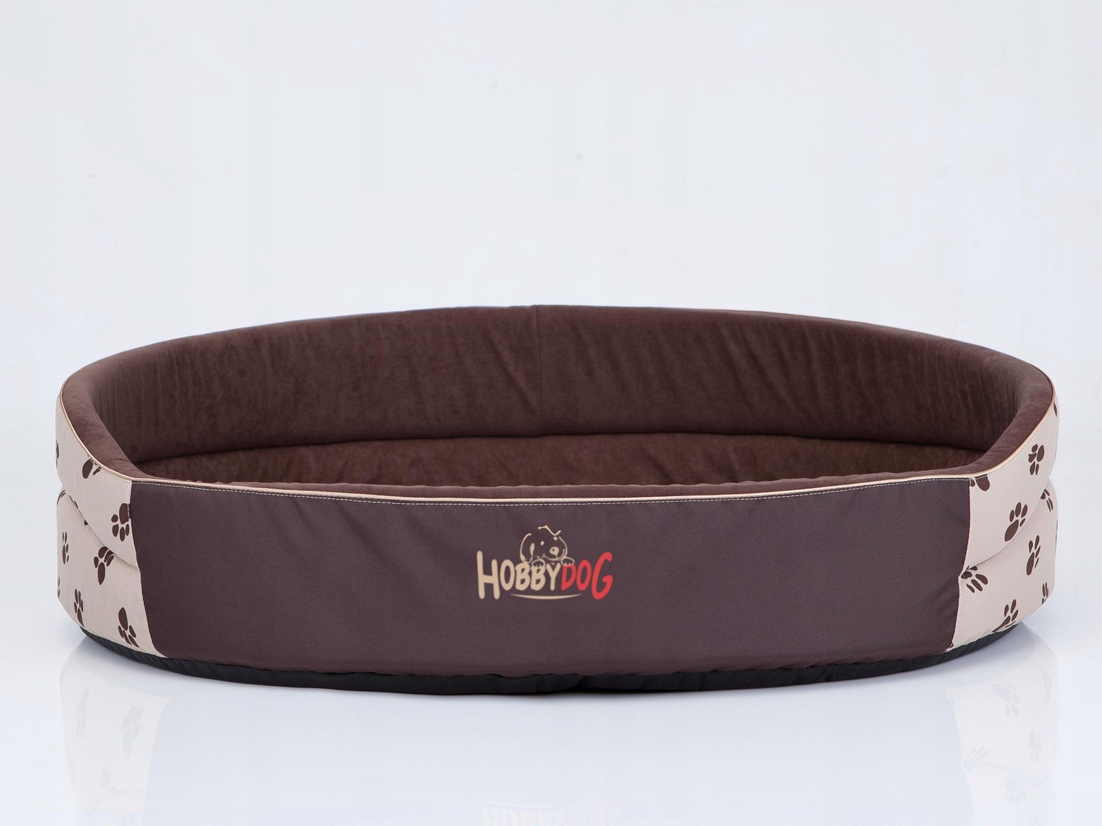 pelíšek pěnové pro psa oválné, velikost R6, barva béžová v tlapkách