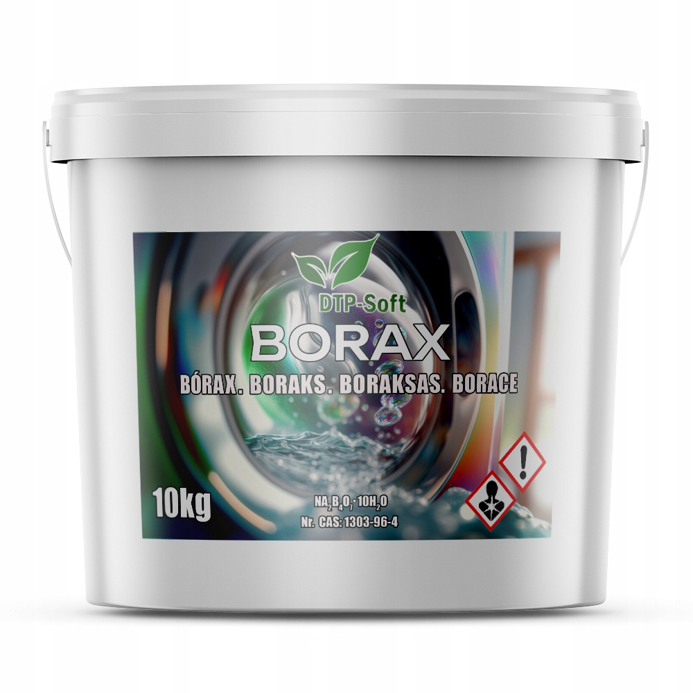 10kg Boraks Čistý Borax Čistota 99,9% Čtyřoboran Sodu Kyblík na praní